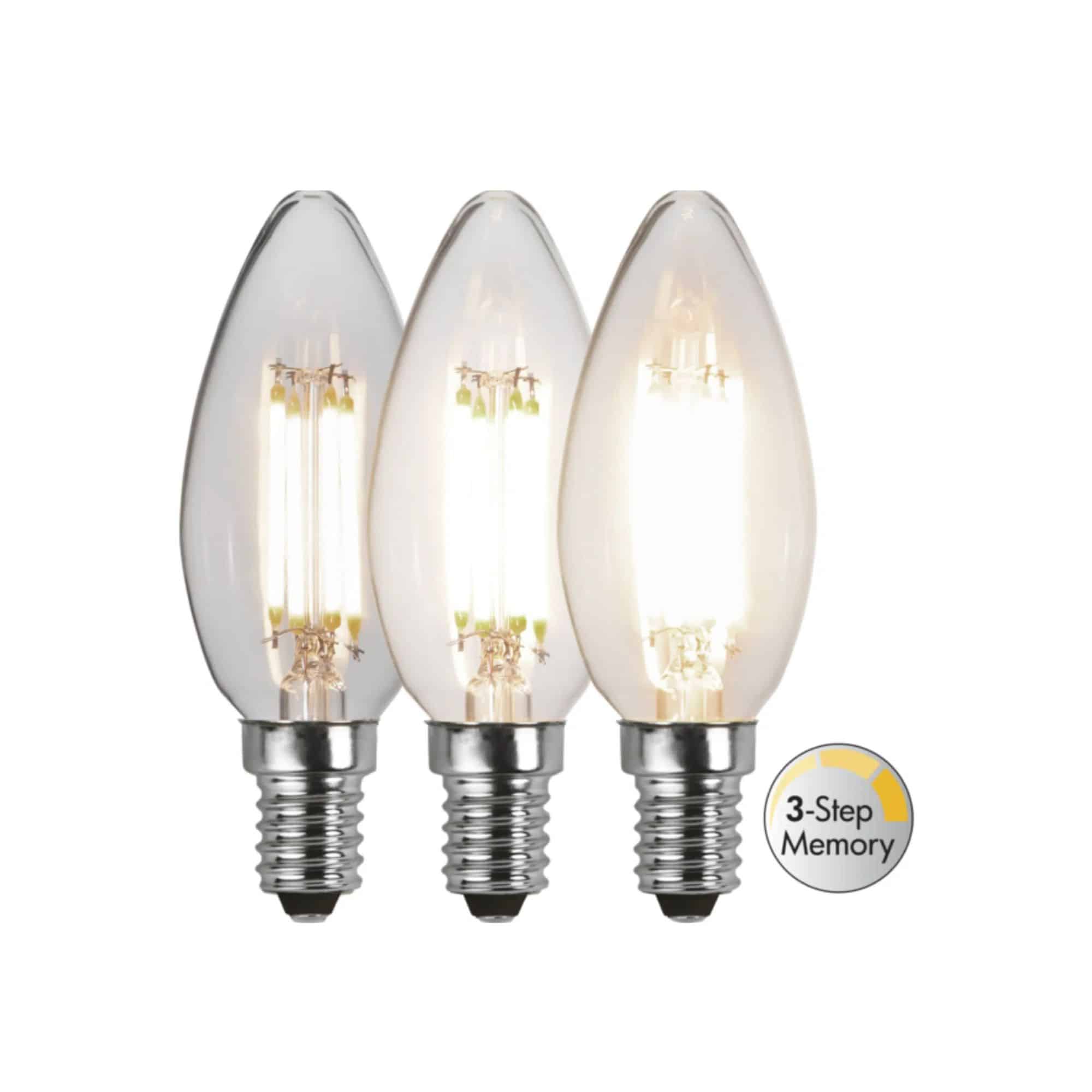 Star Trading LED-LAMPA E14 C35 CLEAR 3-STEP MEMORY