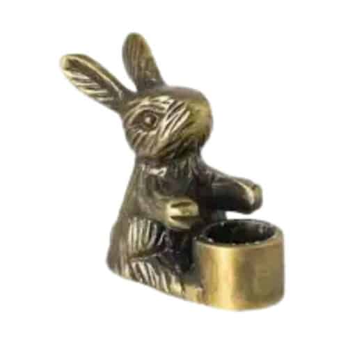 Ljusstake Kanin Antik Mässing