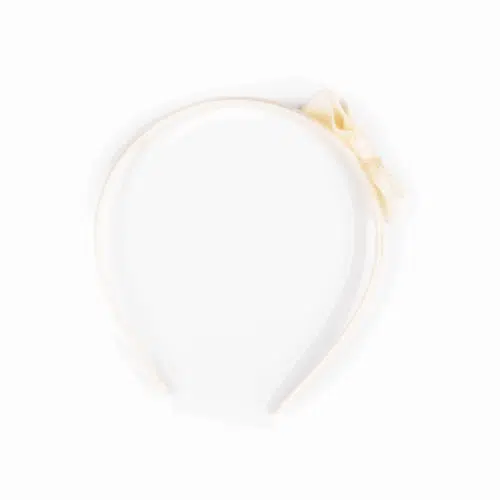 Diadem med rosett creme