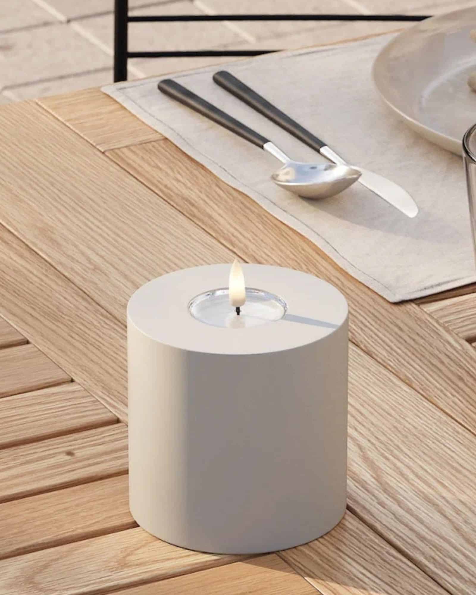 Utomhus LED Blockljus Ø 10 x 10 cm Sand - Bild 3