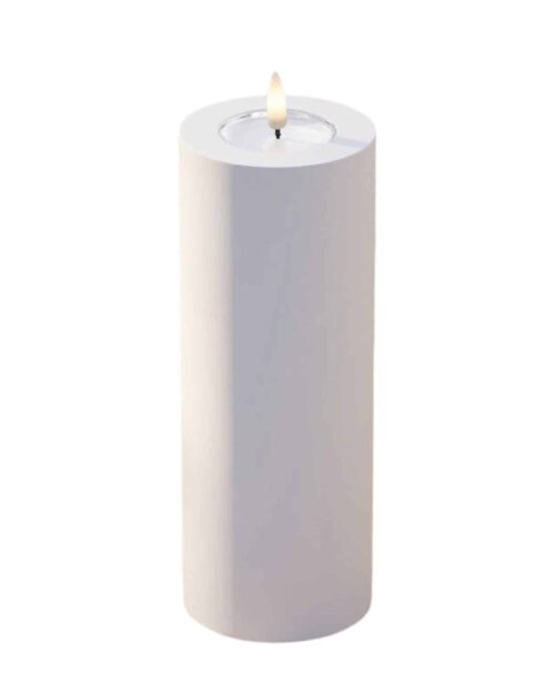Utomhus LED Blockljus Ø 7,5 x 20 cm vit