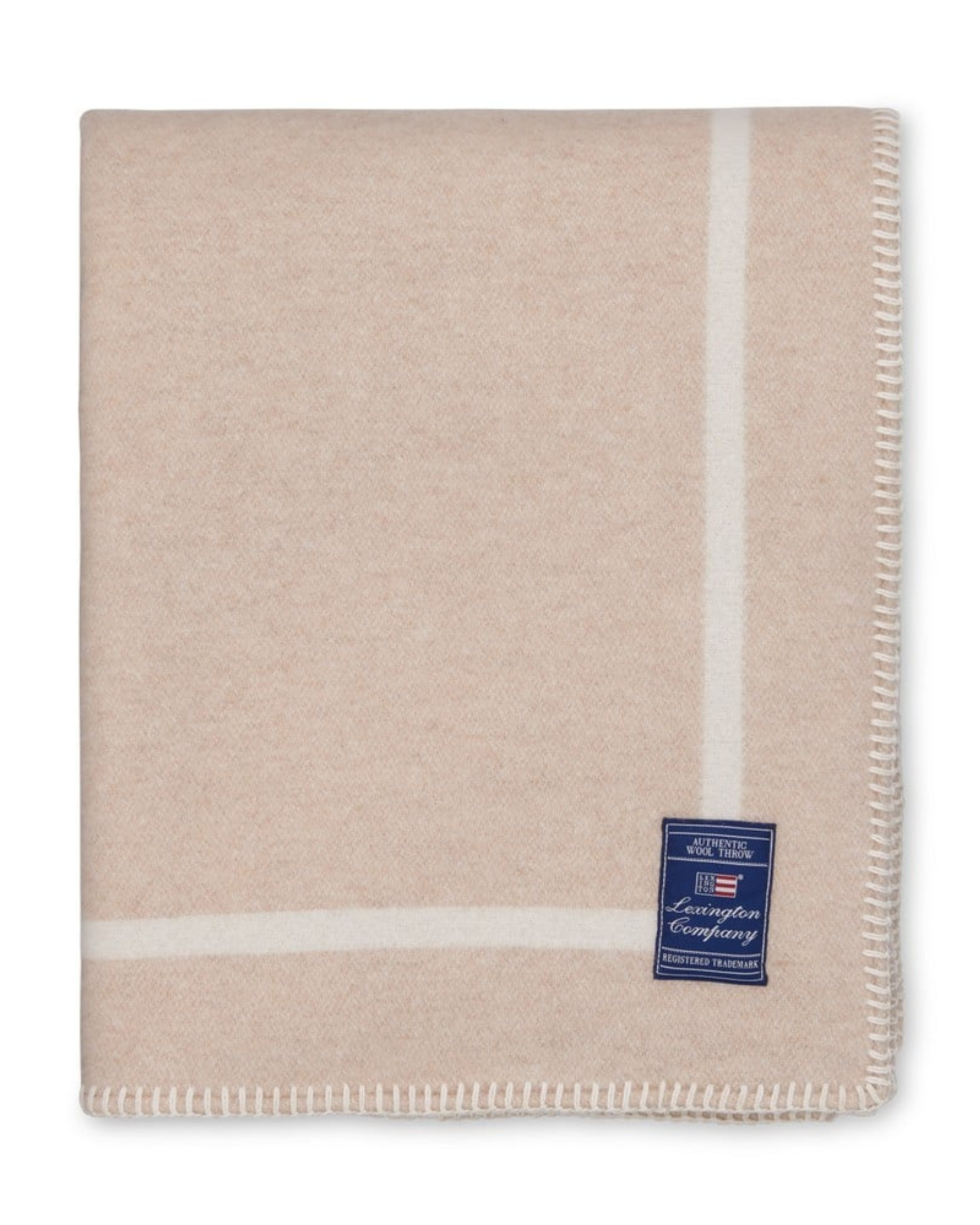 Lexington Pläd Bear beige/vit 130x170cm