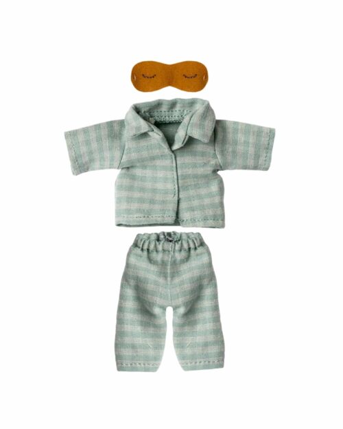 Maileg pyjamas till Pappa Mus - Mintgrön/sand
