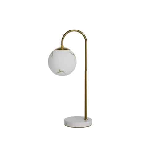 By Rydéns Bellagio bordslampa vit marmor & mässing H60 cm