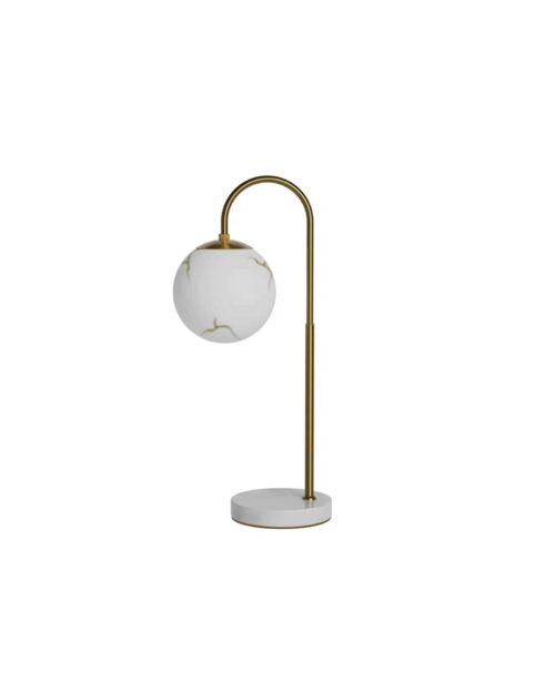 By Rydéns Bellagio bordslampa vit marmor & mässing H60 cm