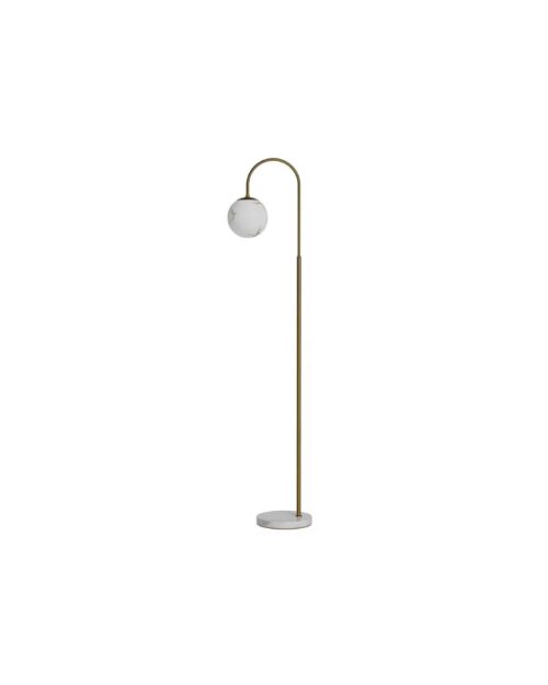 By Rydéns Bellagio golvlampa mässing och vit glasglob H163 cm