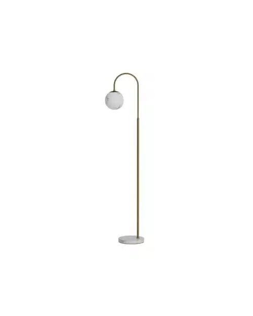 Bellagio golvlampa mässing och vit glasglob H163 cm