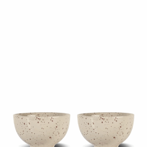 Ditte skål 2-pack Beige/vinröd