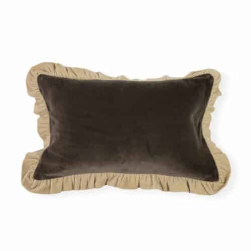 Doris kuddfodral 30×50 i mörk taupe/benvit