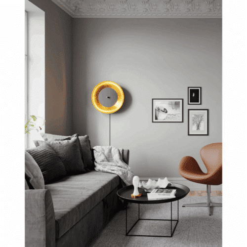 By Rydéns Shelby Vägglampa Ø50 cm svart/guld