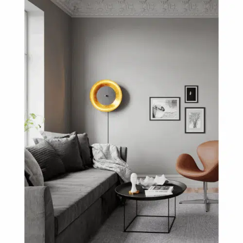 By Rydéns Shelby Vägglampa Ø50 cm svart/guld