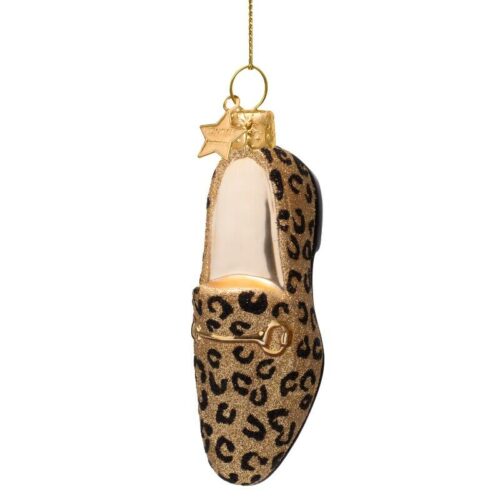 Ornamentglas guld panter loafer H12,5 cm