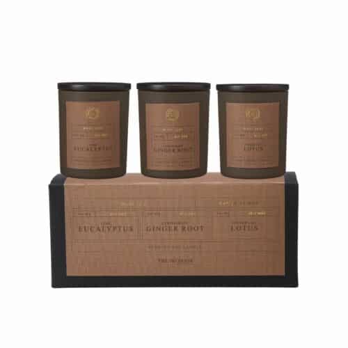 YASU Doftljus 3‑pack Lime Eucalyptus, Lemongrass Ginger Root, Ginger Lily Lotus