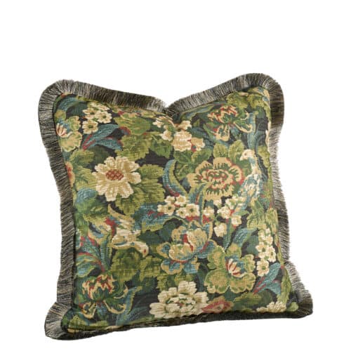 Artwood Kuddfodral Ebonleaf flower med brun frans 60x60cm