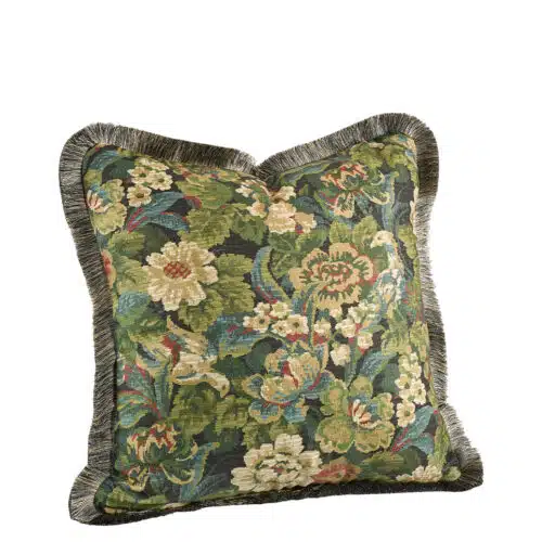 Artwood Kuddfodral Ebonleaf flower med brun frans 60x60cm