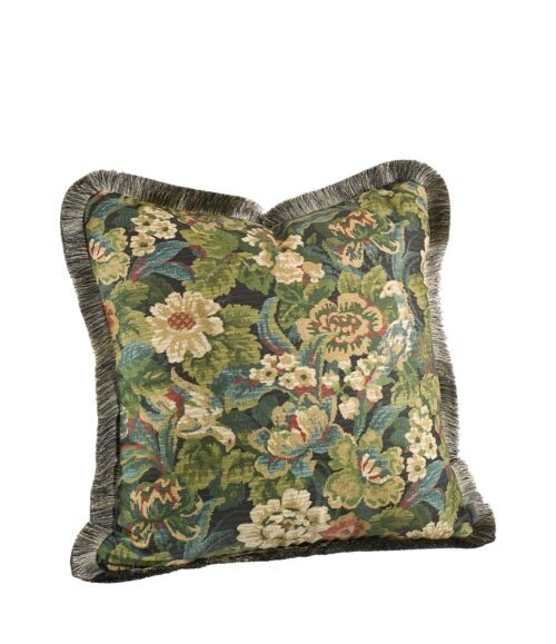 Artwood Kuddfodral Ebonleaf flower med brun frans 60x60cm