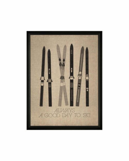 Tavla A Good Day to Ski med svart ram 35 X 45cm