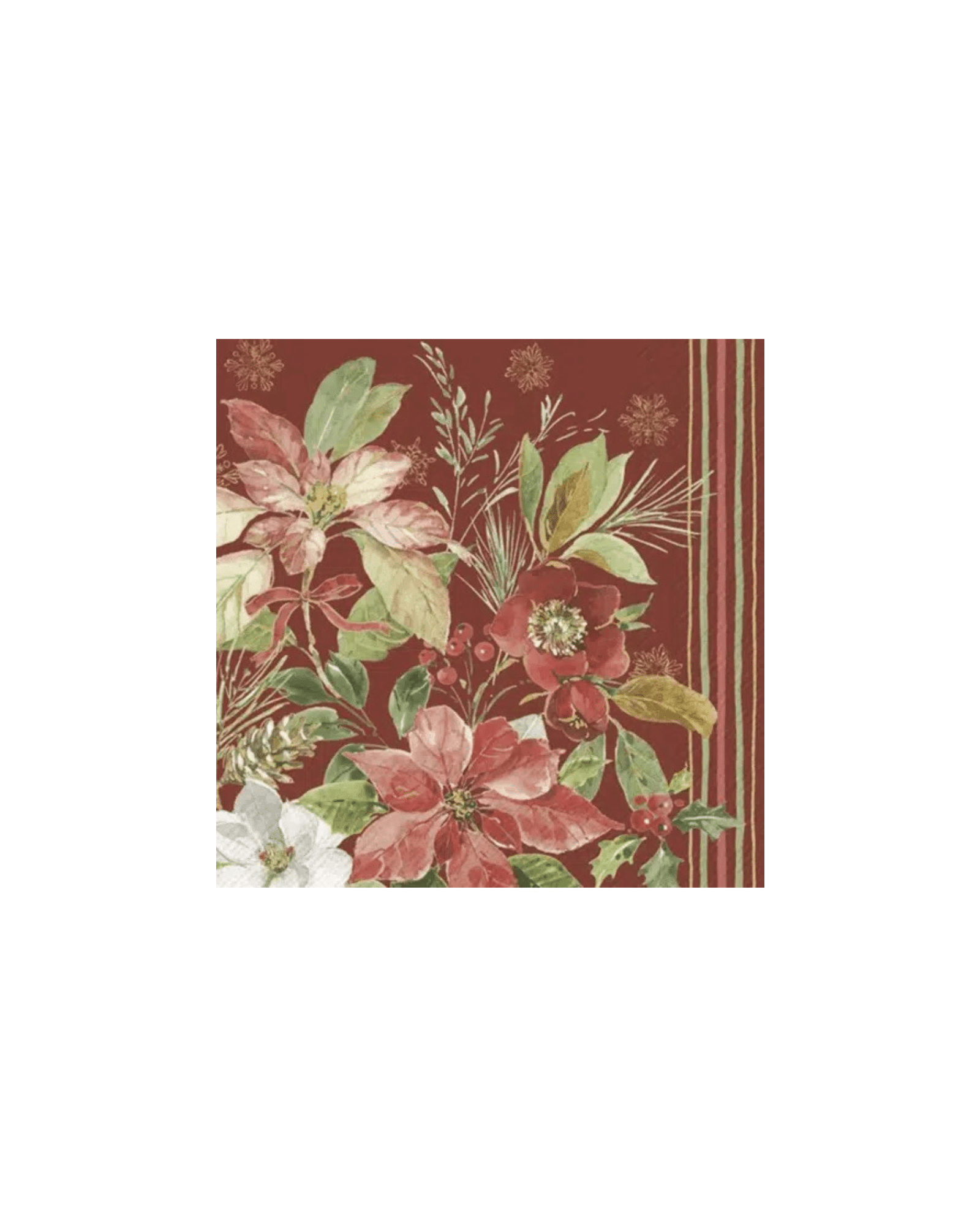 Servett Poinsettia Bouque red lunch