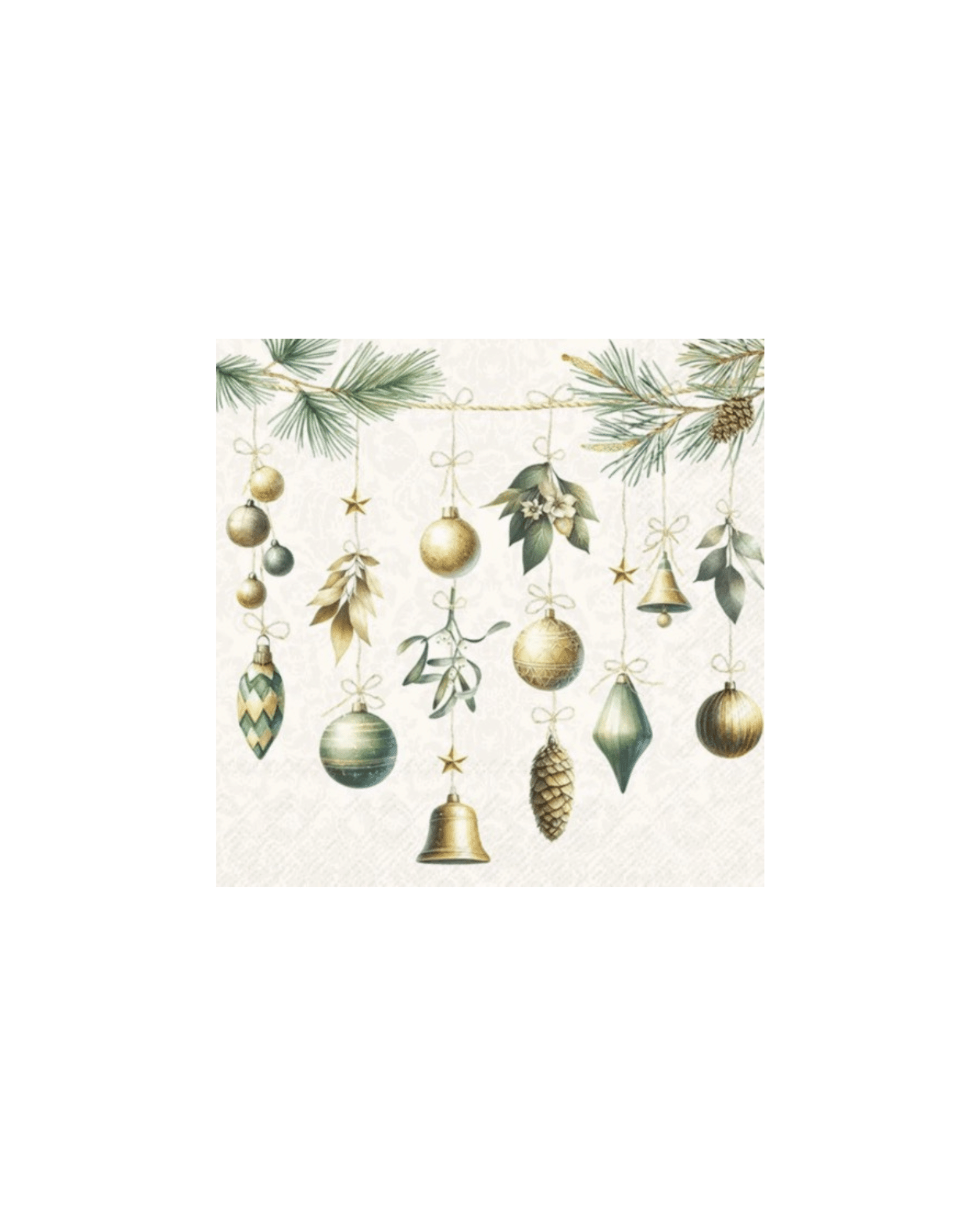 Servett Christmas Decorations Cream