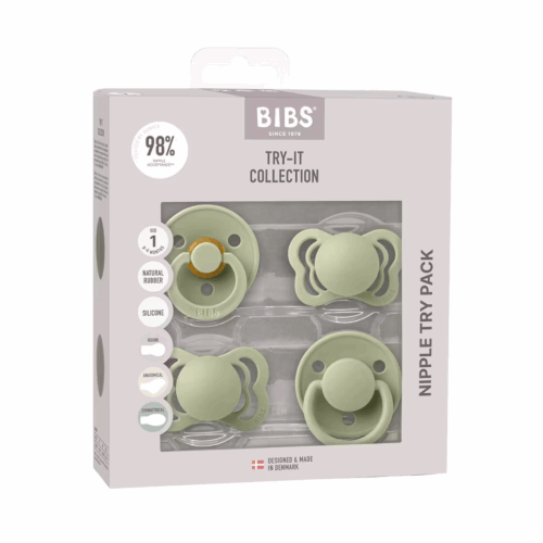 BIBS - Prova På Kollektion 4-Pack Size 1 Sage