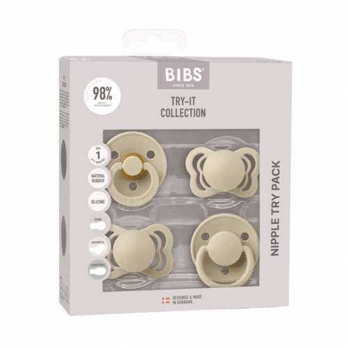 BIBS - Prova På Kollektion 4-Pack Size 1 Vanilla