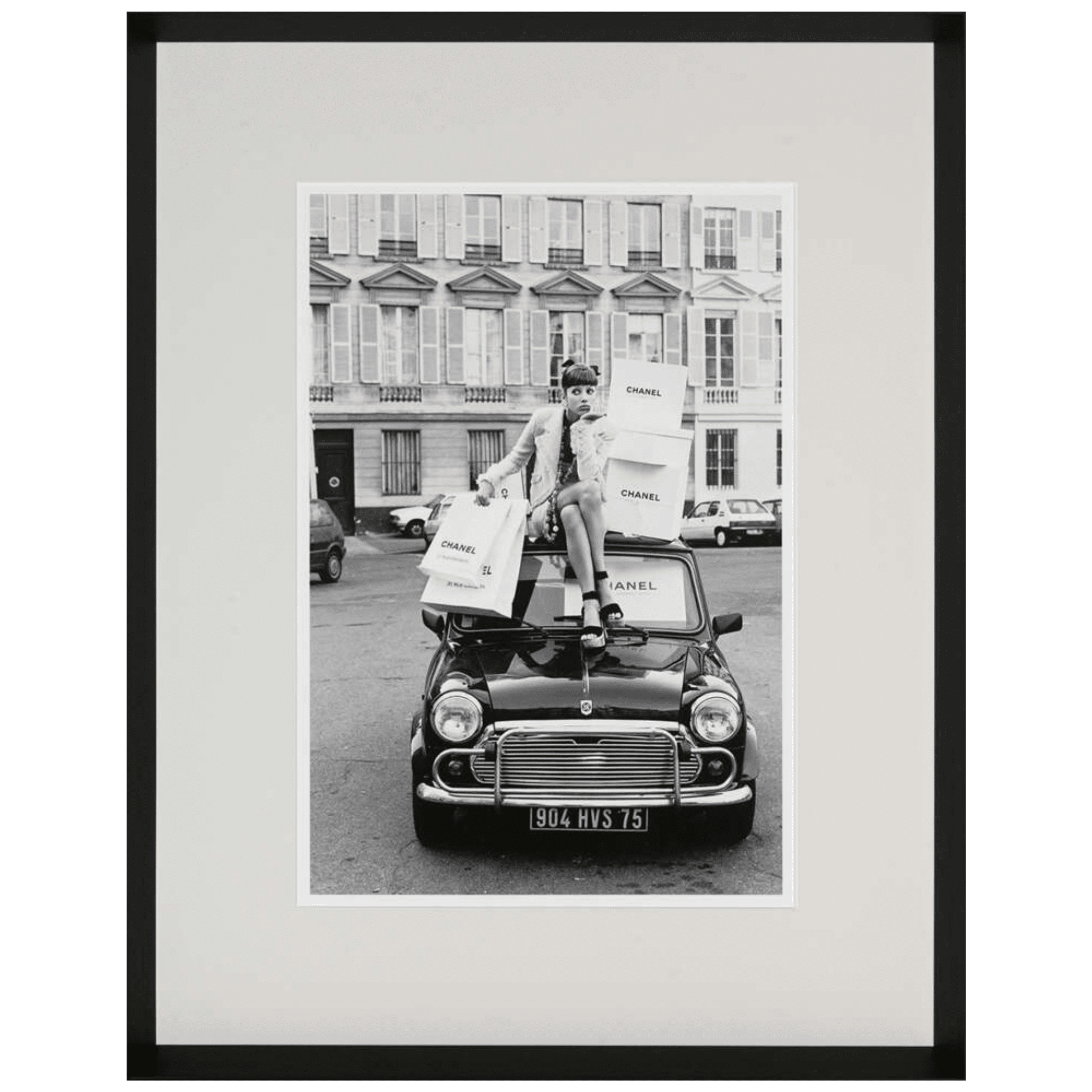 Tavla Shopping in Paris med svart ram 75 x 95 cm