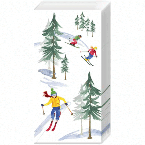 Vit Tissues Down The Slope pappersservett i storlek 21x21 cm med enkel och stilren design.