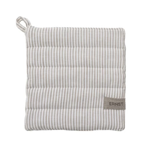 ERNST Grytlapp smal rand beige/vit