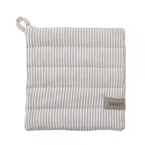 ERNST Grytlapp smal rand beige/vit