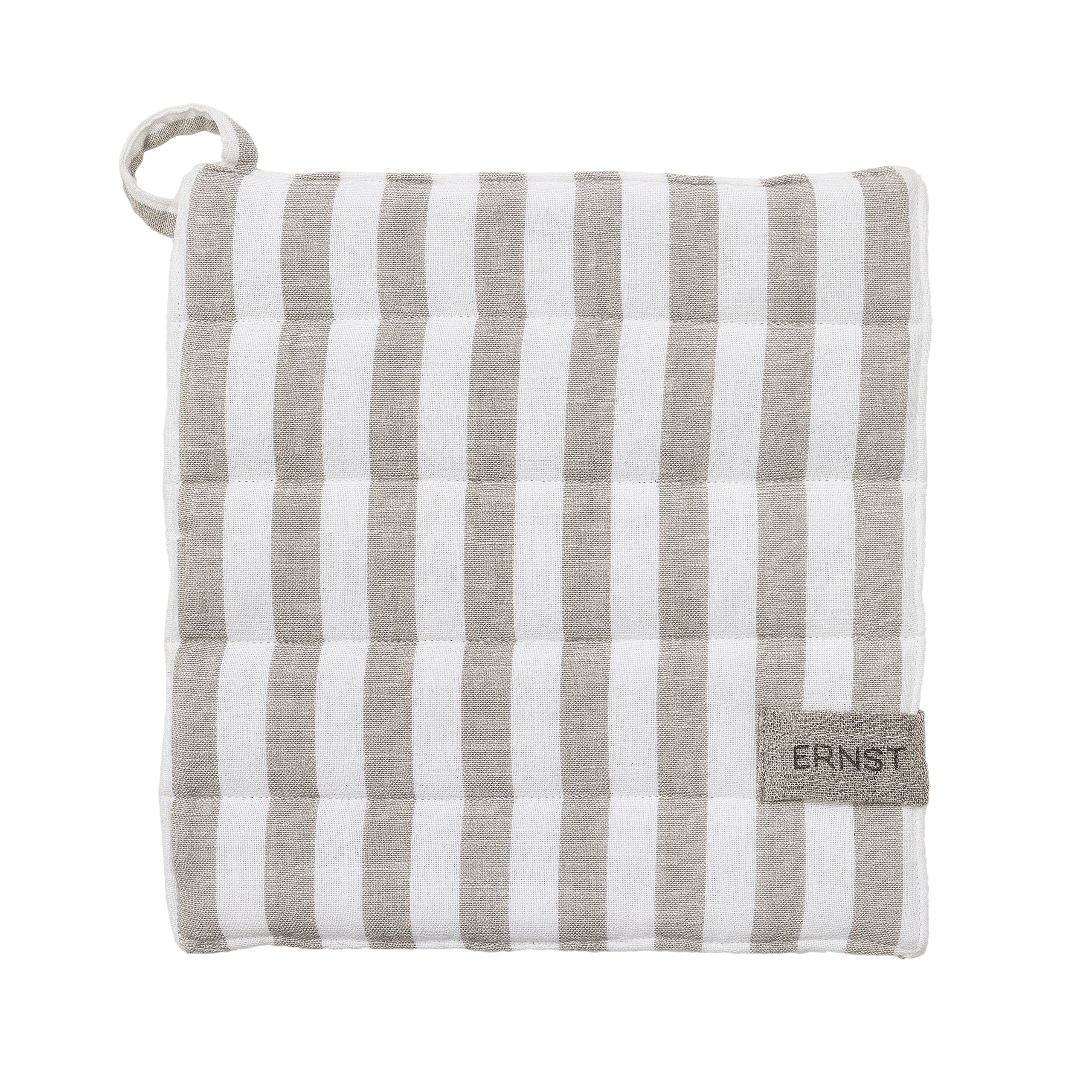 ERNST Grytlapp bred rand beige/vit