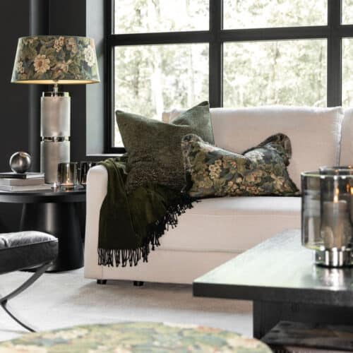 Artwood Kuddfodral Ebonleaf flower med frans 60x40