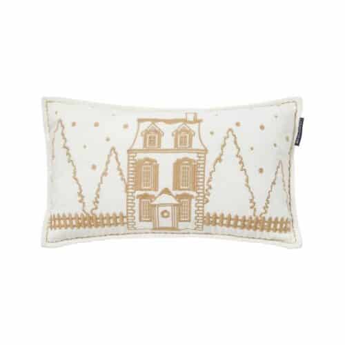 Lexington kudde Winter house i ekologisk bomullssammet 50x30