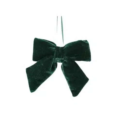 Hängande Rosett i Sammet Grön Mini