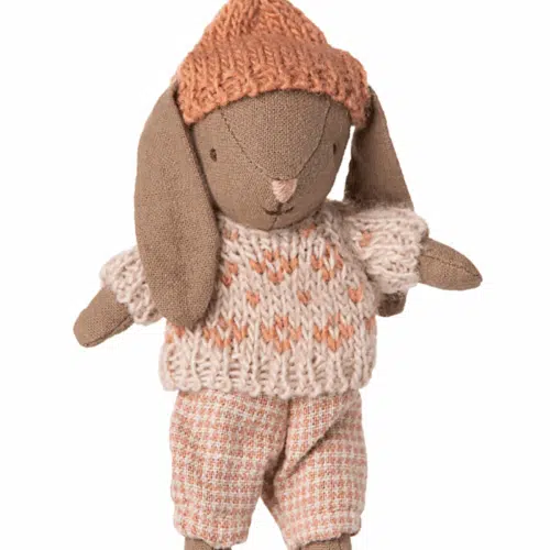 Maileg Vinterkanin, Micro – Brun/Rosa