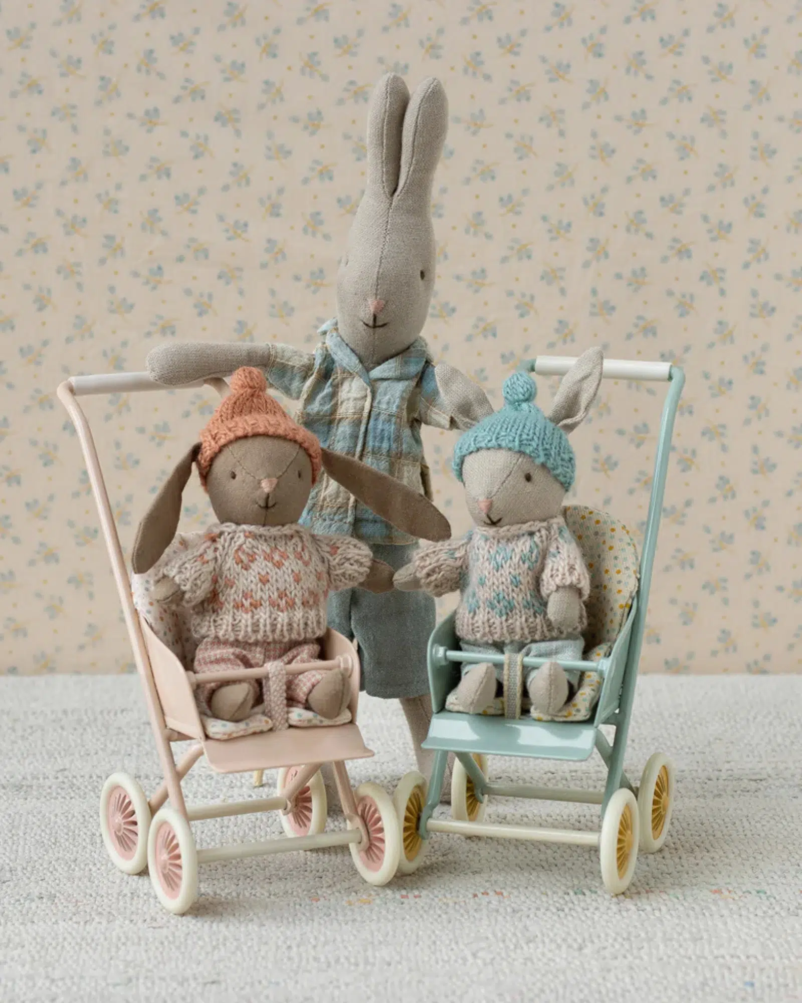 Maileg Vinterkanin, Micro – Sand/Mint - Bild 3