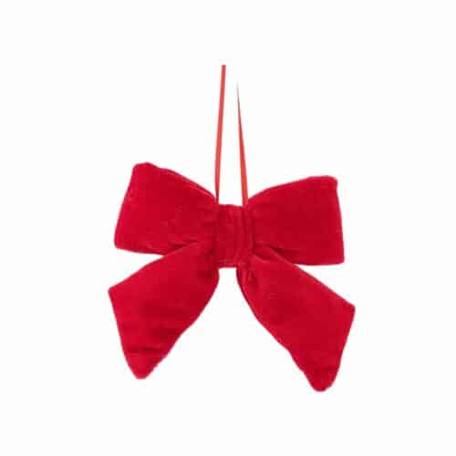 Hängande Rosett i Sammet Röd Mini