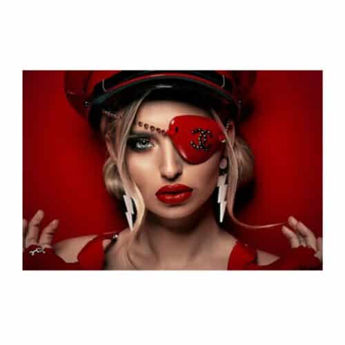 Cobra art tavla - Dam i rött 120x80cm