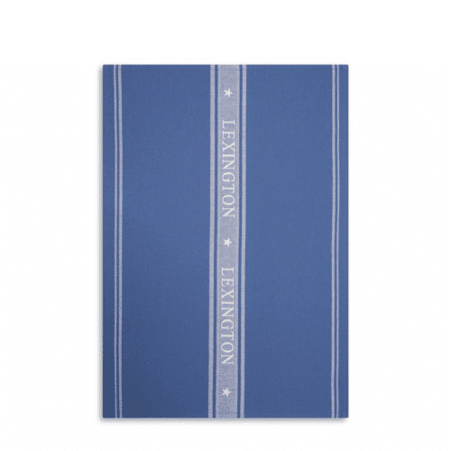 Lexington Icons kökshandduk med jacquardstjärna i bomull - Blå-Vit