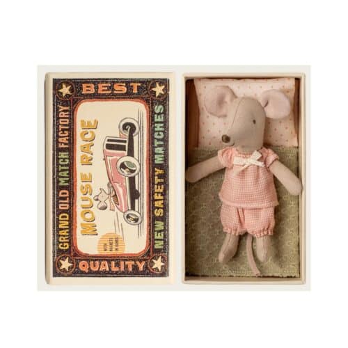 Maileg Lillasyster Mus i tändsticksask