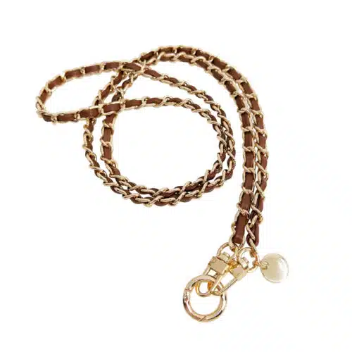 In sunny mood mobilhalsband brun guld