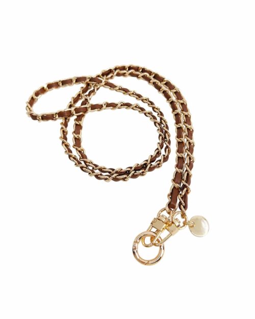 In sunny mood mobilhalsband brun guld