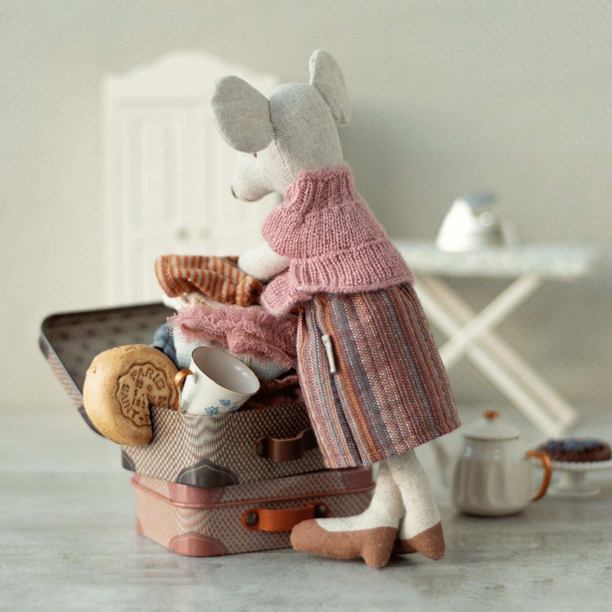 Maileg Resväska, Micro Off White - Bild 3