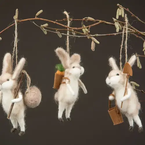 Hänge Ulldjur Kanin Mix 13 cm