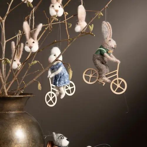 Hänge Ulldjur På Cykel Mix 15 cm