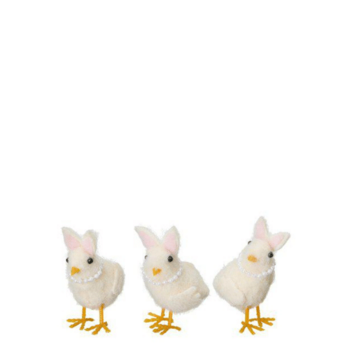 Gala Kyckling Mix Dekoration 8 cm – Vit Påskfigur