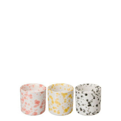 Doris Ljus Mix 1 st – Doftfritt Stengods 7x7 cm, Ø6,5 cm i Gul, Rosa eller Svart