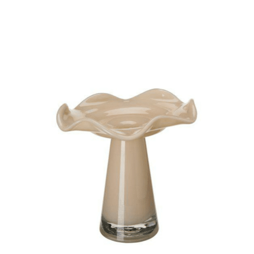 Barbro Vas – Glas 18x17 cm Beige, Ø3 cm