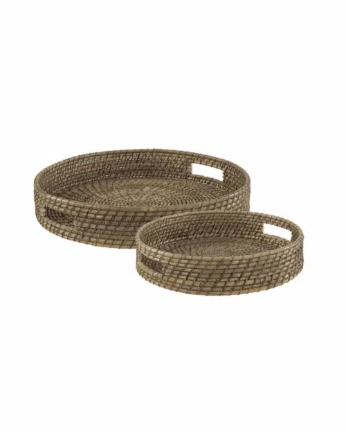 rottingbrickor med handtag. Handflätade rottingbrickor i 2-pack med praktiska handtag