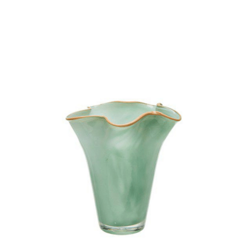 Ebba Vas – Glas 16x18 cm Grön/Beige, Ø14 cm