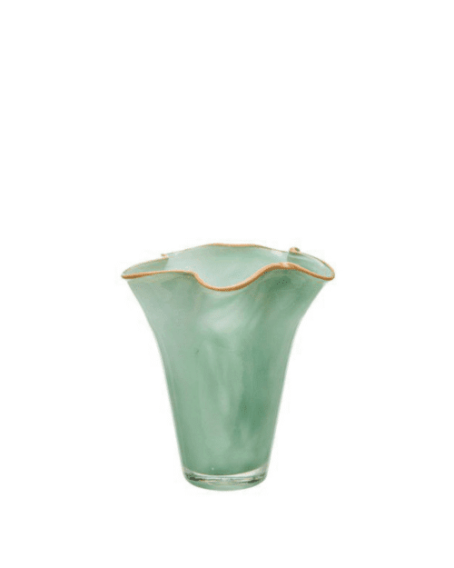 Ebba Vas – Glas 16x18 cm Grön/Beige, Ø14 cm